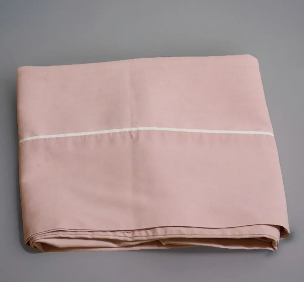 Stevens Pillowcase Standard Pink White Cotton Blend Modern USA Vintage